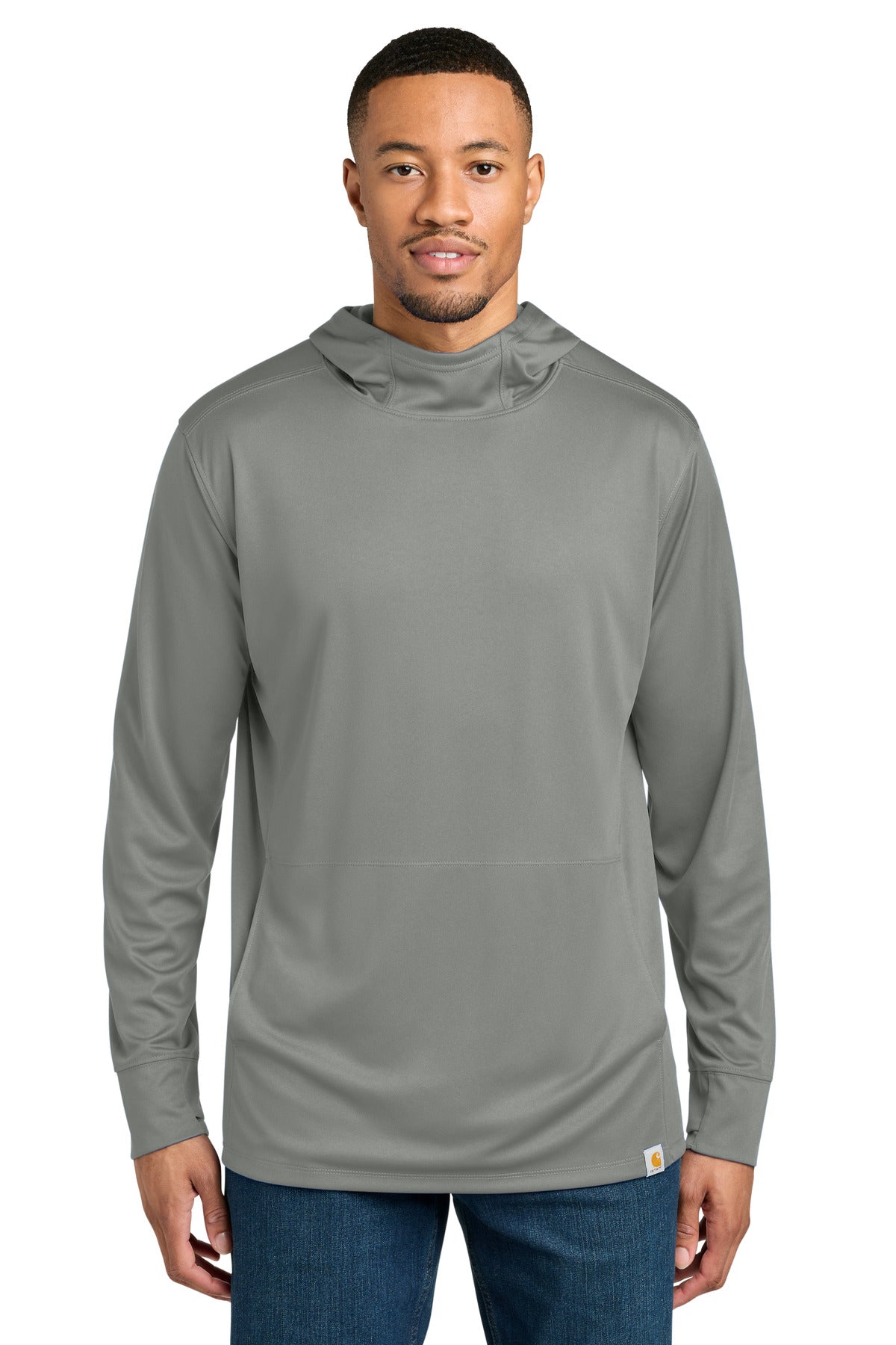 Carhartt Force Sun Defender Long Sleeve Hooded T-Shirt - Asphalt Grey