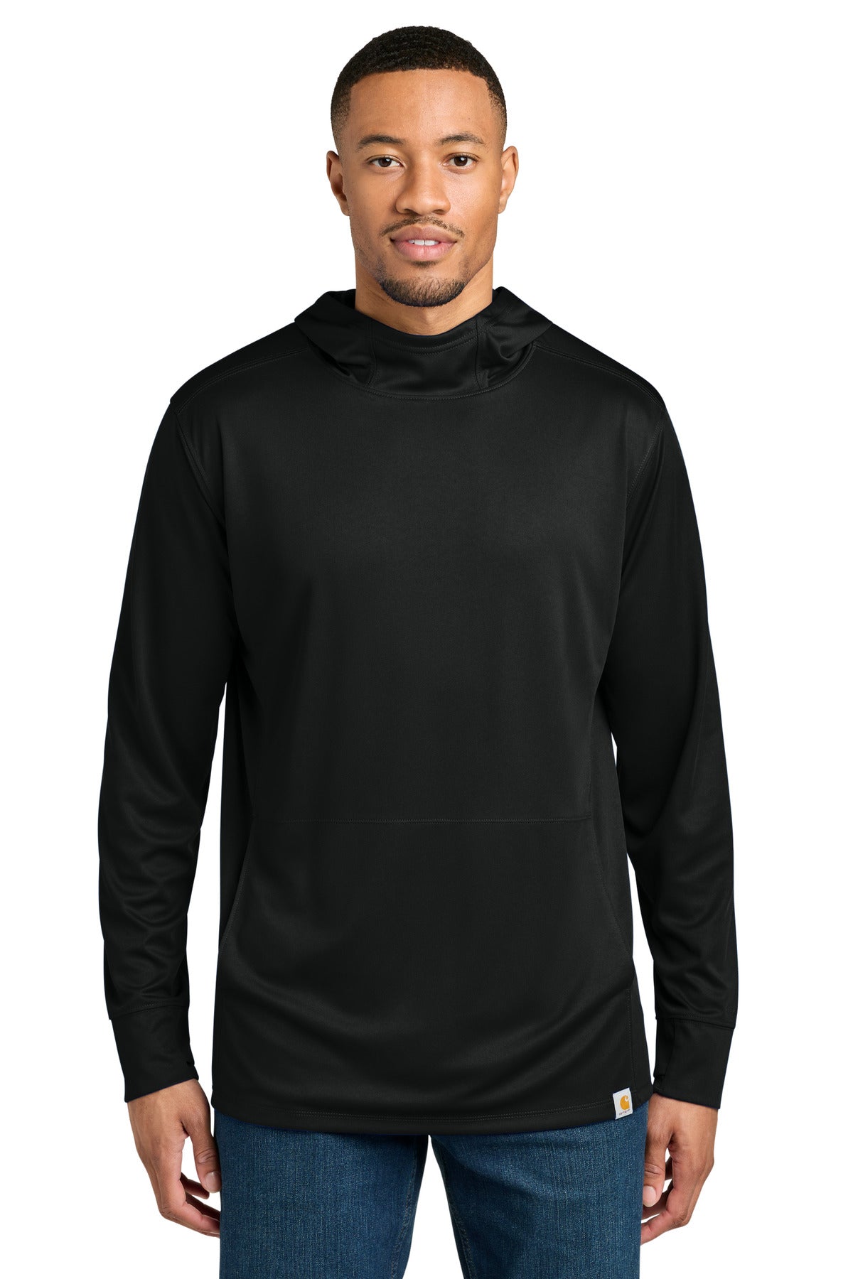 Carhartt Force Sun Defender Long Sleeve Hooded T-Shirt - Black