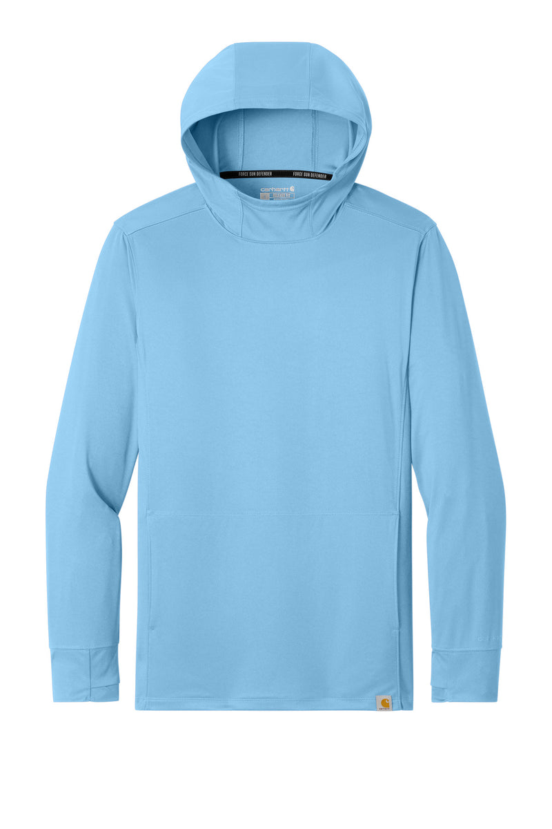 Carhartt Force Sun Defender Long Sleeve Hooded T-Shirt - Fresh Water Blue