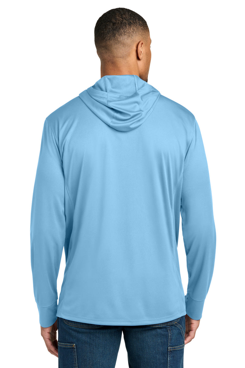 Carhartt Force Sun Defender Long Sleeve Hooded T-Shirt - Fresh Water Blue