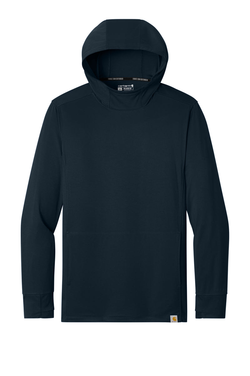 Carhartt Force Sun Defender Long Sleeve Hooded T-Shirt - Navy