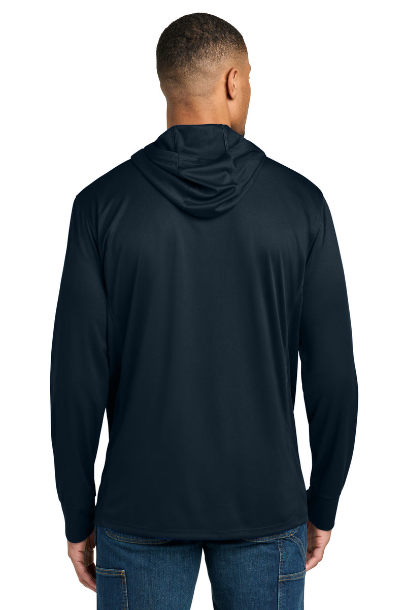 Carhartt Force Sun Defender Long Sleeve Hooded T-Shirt - Navy