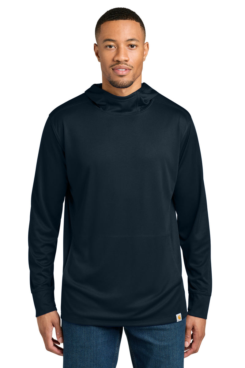 Carhartt Force Sun Defender Long Sleeve Hooded T-Shirt - Navy