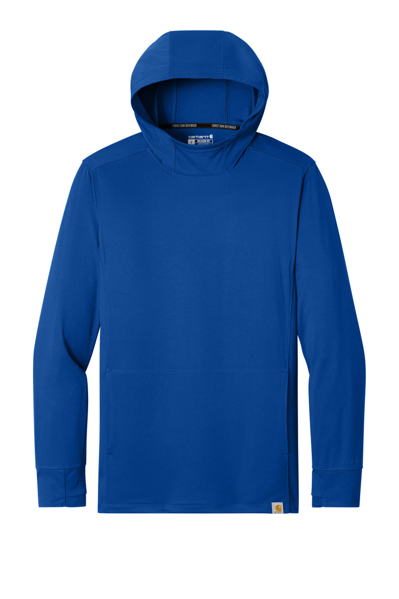 Carhartt Force Sun Defender Long Sleeve Hooded T-Shirt - Royal Glass Blue
