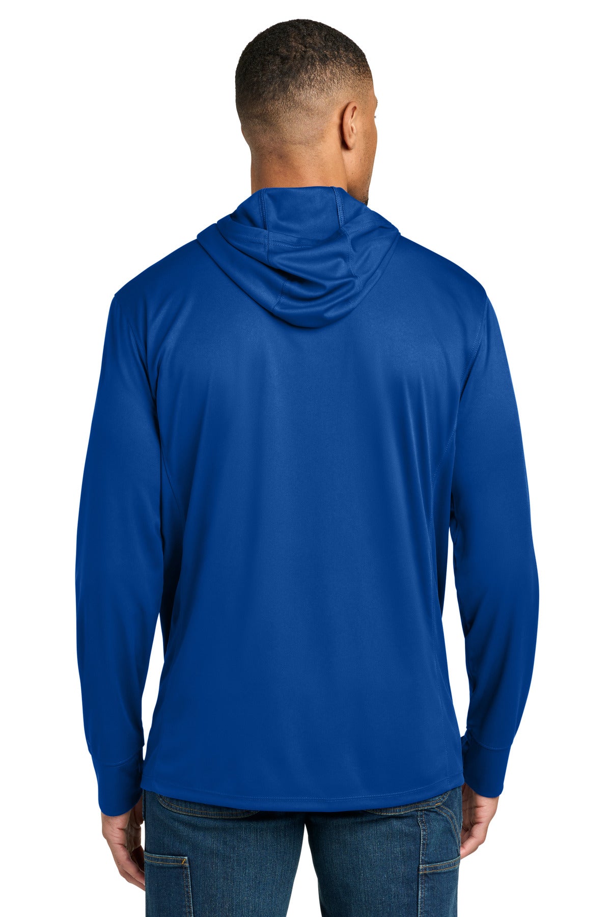 Carhartt Force Sun Defender Long Sleeve Hooded T-Shirt - Royal Glass Blue
