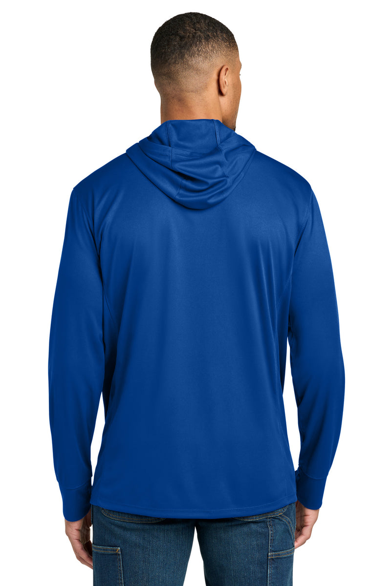 Carhartt Force Sun Defender Long Sleeve Hooded T-Shirt - Royal Glass Blue