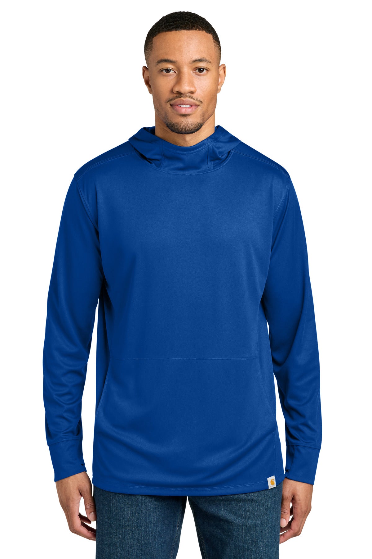 Carhartt Force Sun Defender Long Sleeve Hooded T-Shirt - Royal Glass Blue