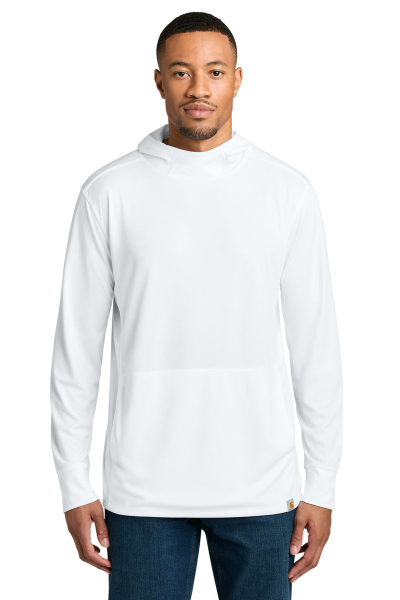 Carhartt Force Sun Defender Long Sleeve Hooded T-Shirt - White