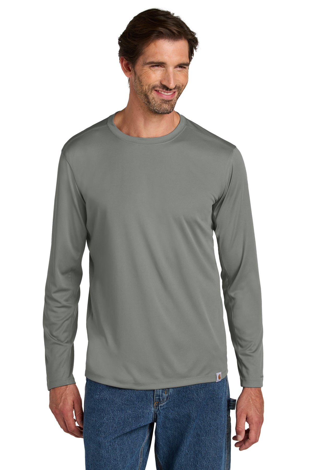 Carhartt Force Sun Defender Long Sleeve T-Shirt - Asphalt Grey