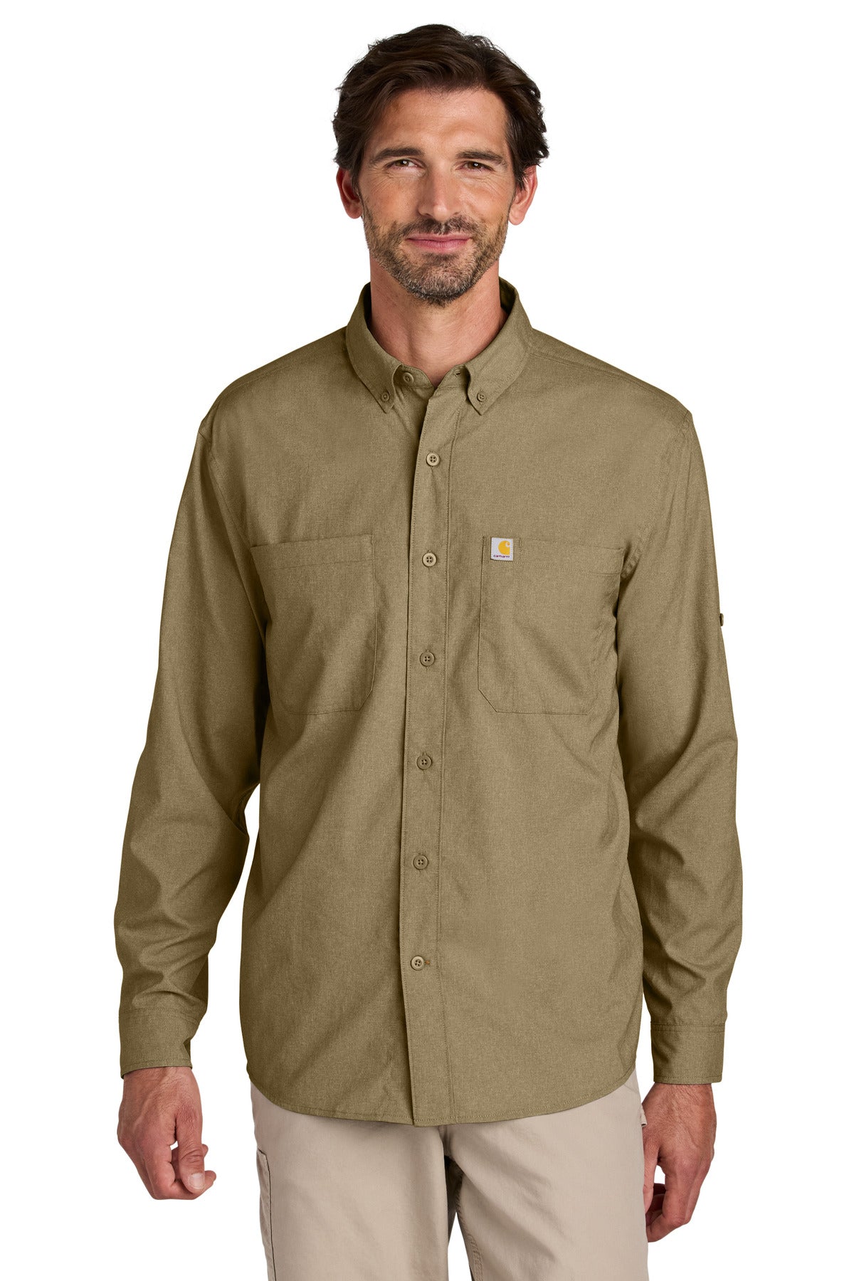 Carhartt Force Sun Defender Long Sleeve Shirt - Dark Khaki