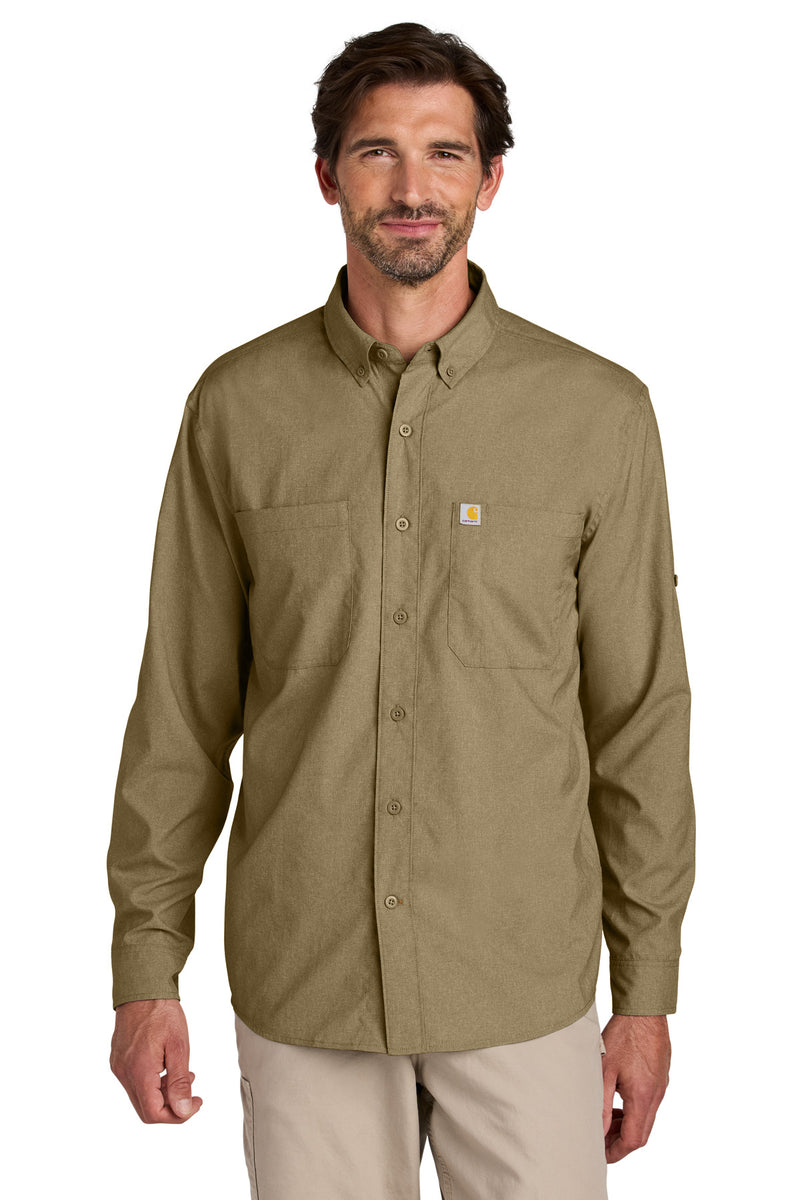 Carhartt Force Sun Defender Long Sleeve Shirt - Dark Khaki