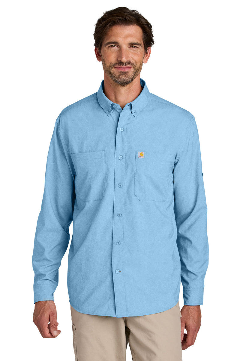 Carhartt Force Sun Defender Long Sleeve Shirt - Fresh Water Blue