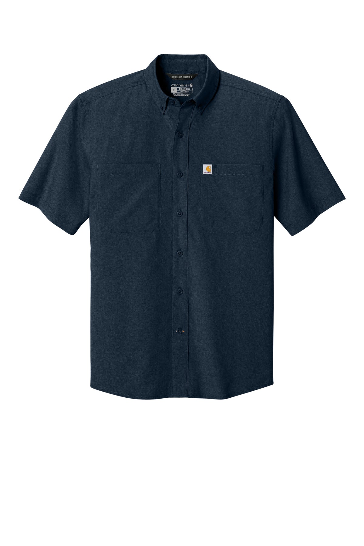 Carhartt Force Sun Defender Short Sleeve Shirt - Navy