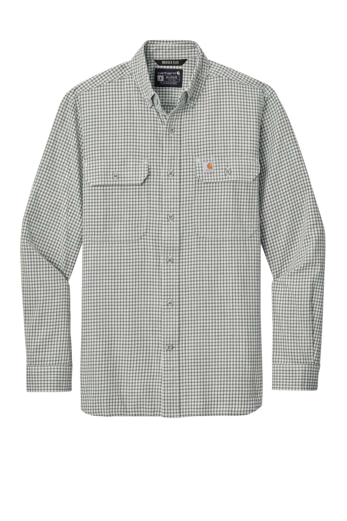 Carhartt Rugged Flex Plaid Long Sleeve Shirt - Check Steel Malt