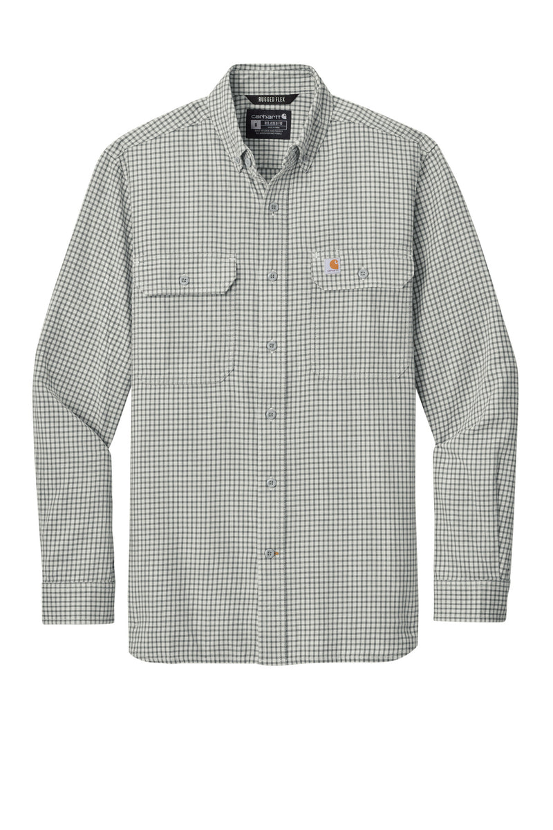Carhartt Rugged Flex Plaid Long Sleeve Shirt - Check Steel Malt