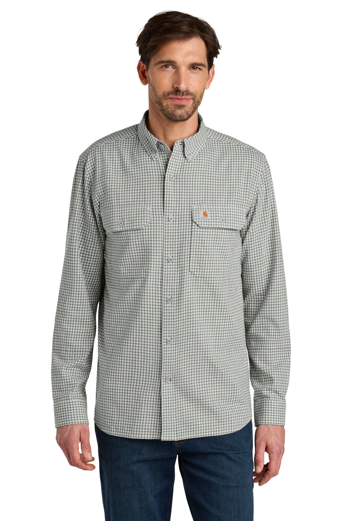 Carhartt Rugged Flex Plaid Long Sleeve Shirt - Check Steel Malt