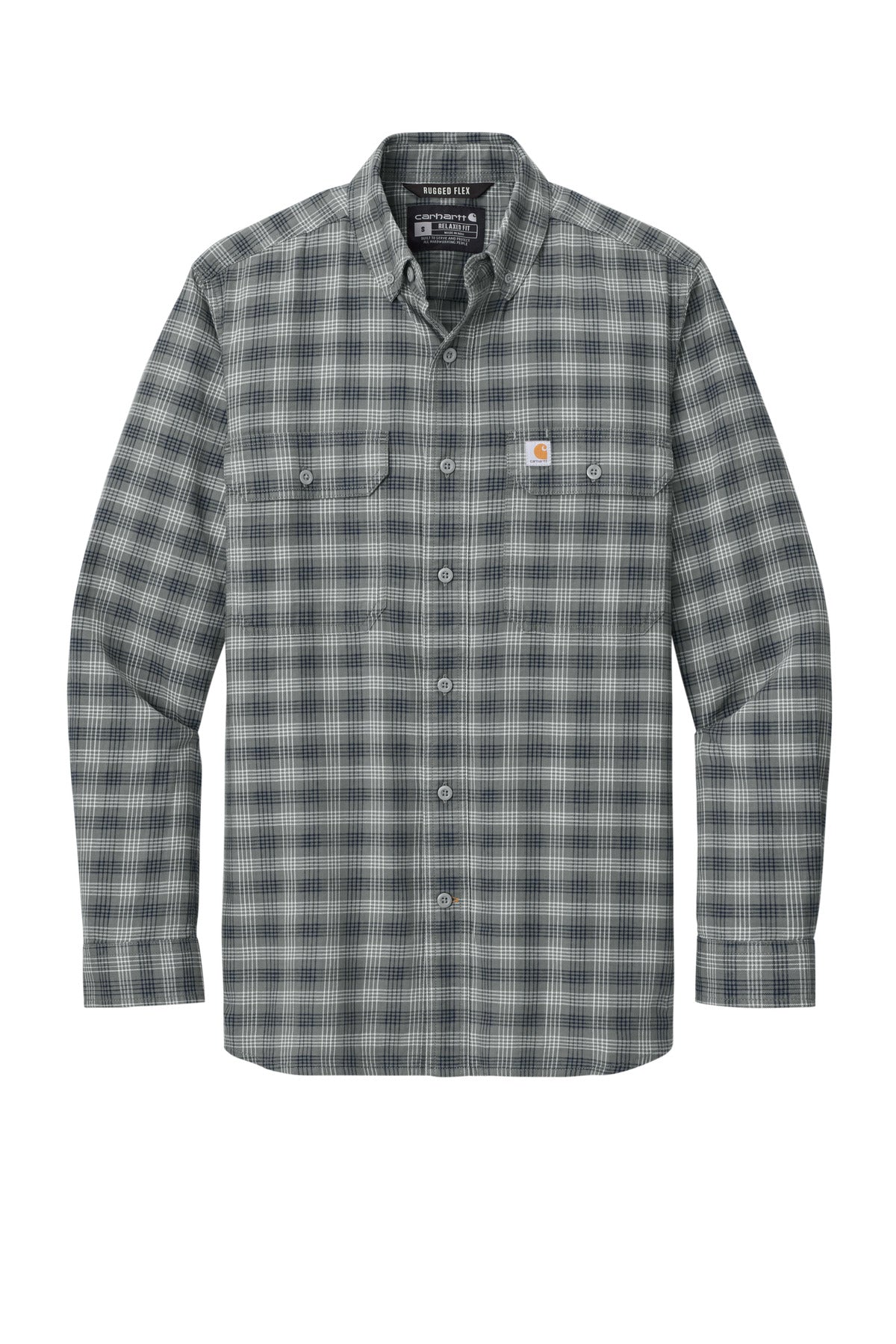 Carhartt Rugged Flex Plaid Long Sleeve Shirt - Plaid Steel Navy
