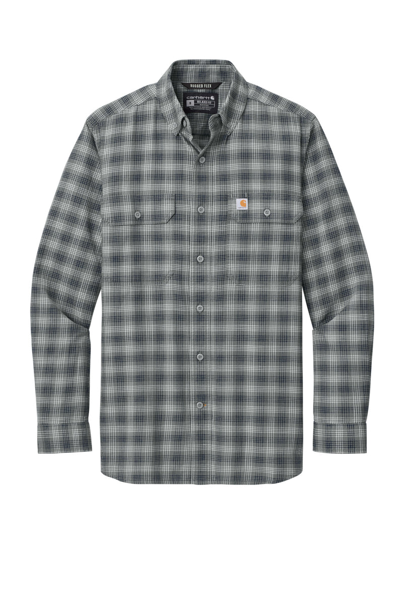 Carhartt Rugged Flex Plaid Long Sleeve Shirt - Plaid Steel Navy