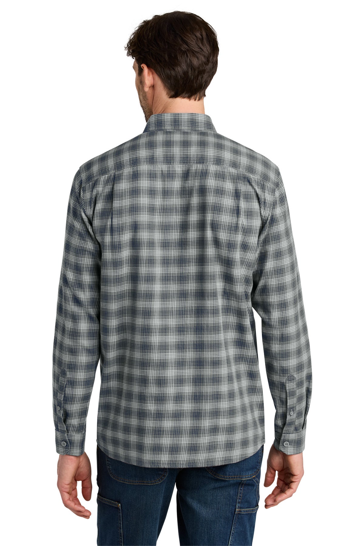 Carhartt Rugged Flex Plaid Long Sleeve Shirt - Plaid Steel Navy