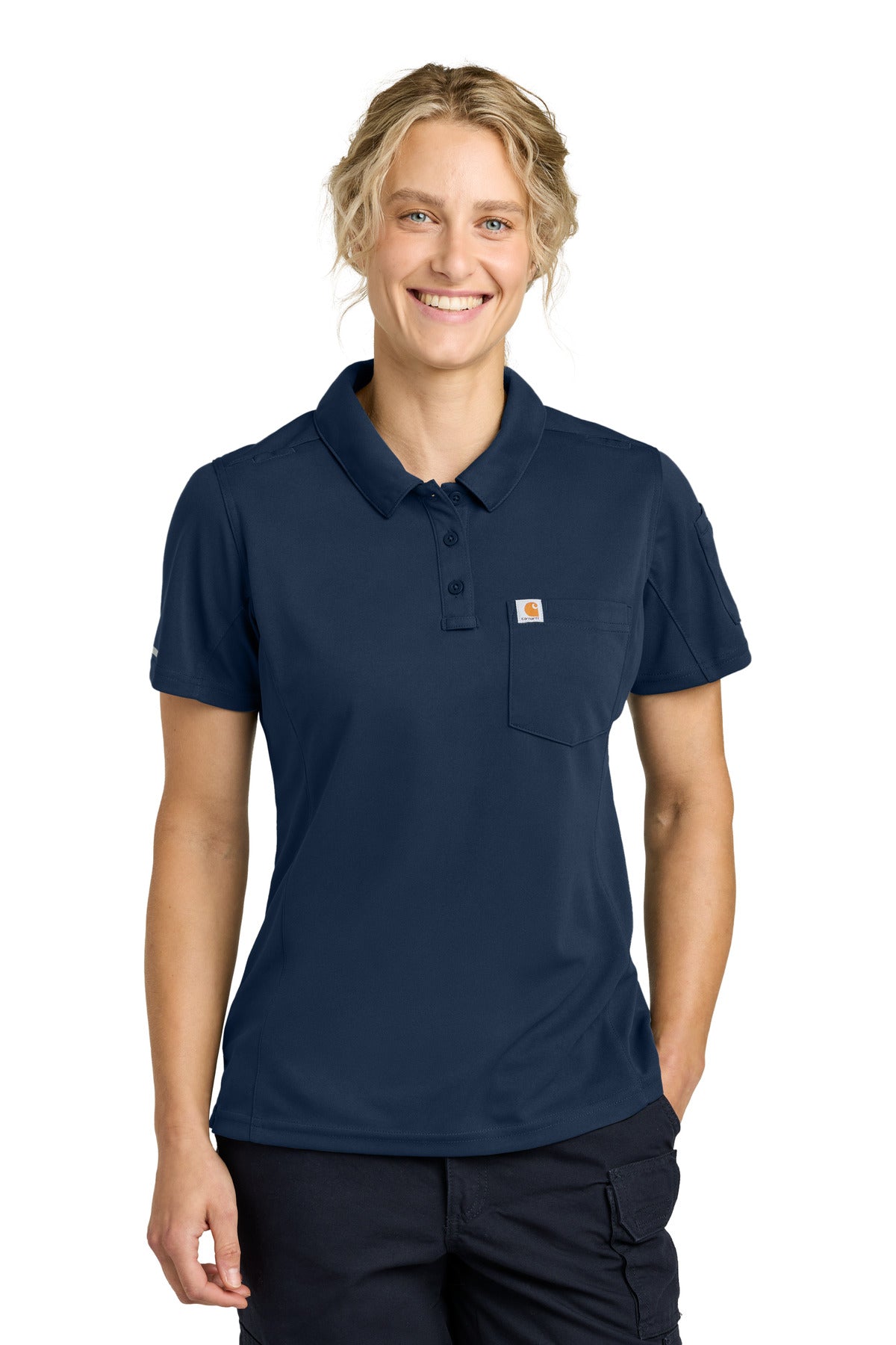 Carhartt Women's FLD & RSCU Polo - Dark Navy