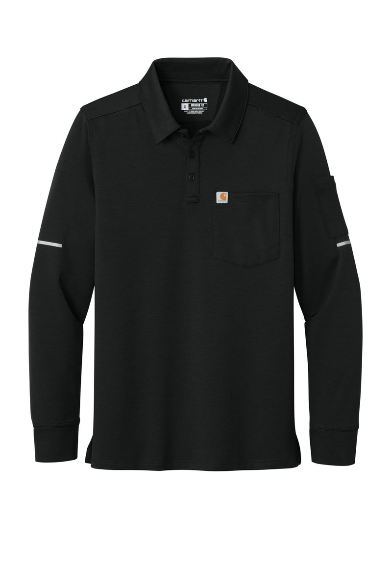 Carhartt FLD & RSCU Long Sleeve Polo - Black