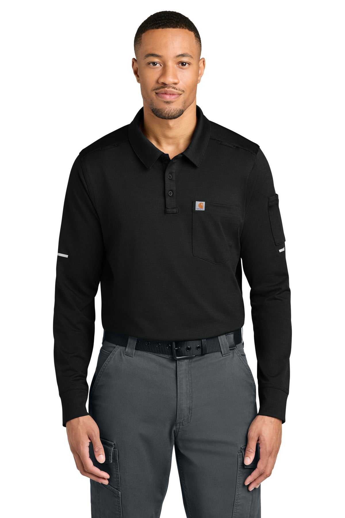Carhartt FLD & RSCU Long Sleeve Polo - Black