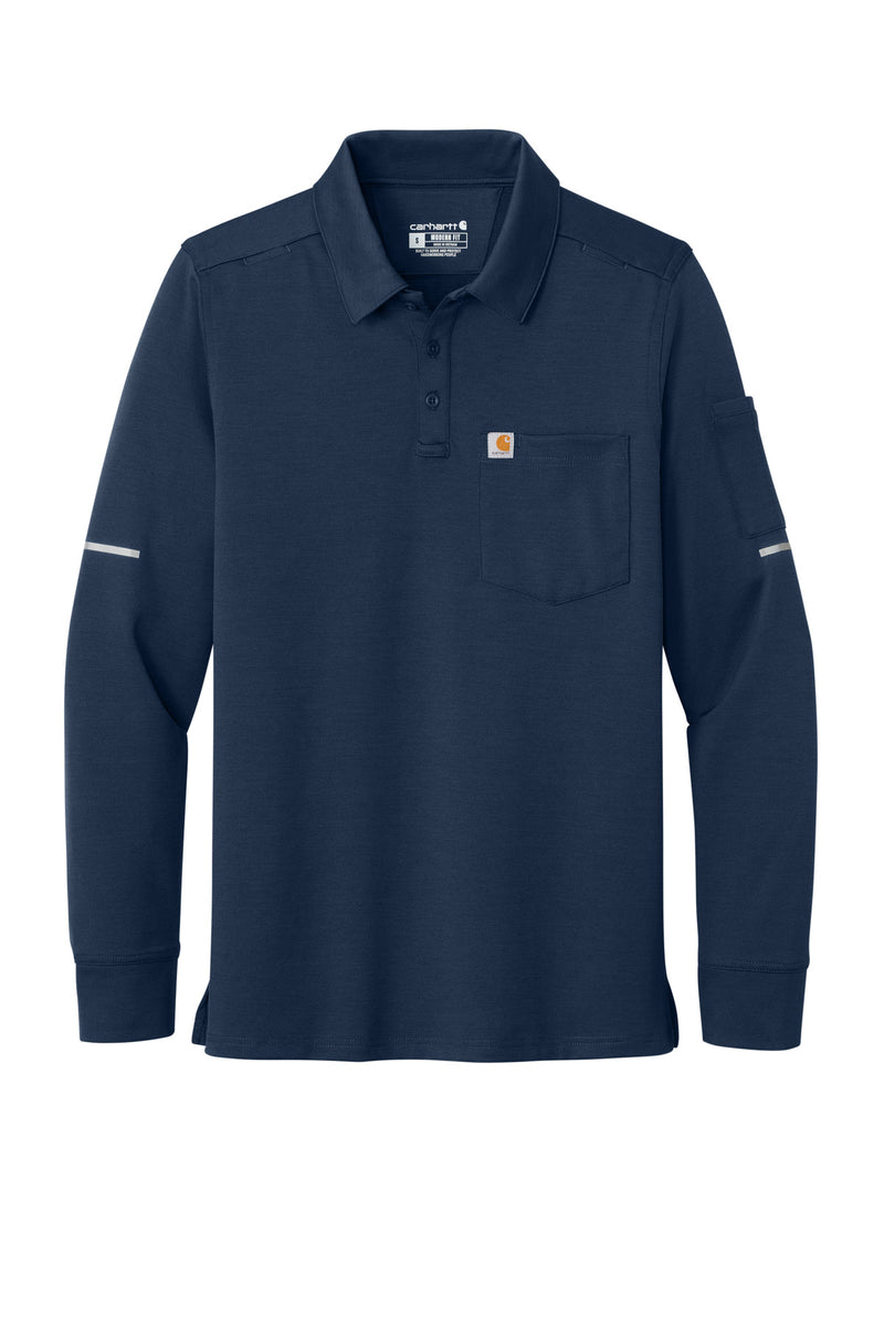 Carhartt FLD & RSCU Long Sleeve Polo - Dark Navy