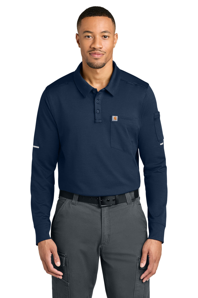 Carhartt FLD & RSCU Long Sleeve Polo - Dark Navy