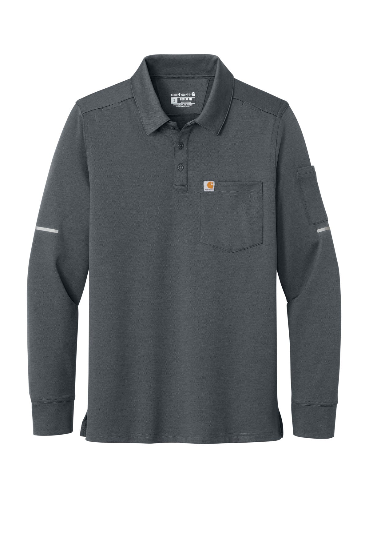 Carhartt FLD & RSCU Long Sleeve Polo - Pewter