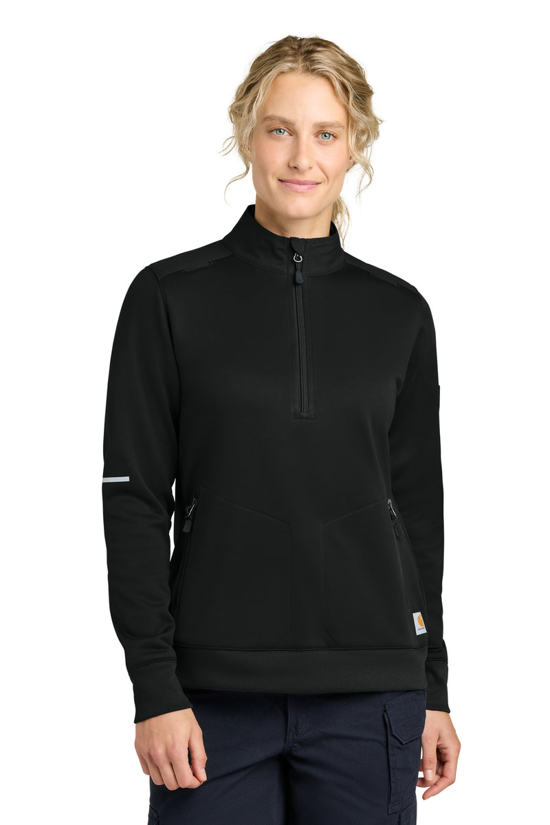 Carhartt Women's FLD & RSCU 1/2-Zip Mid-Layer - Black