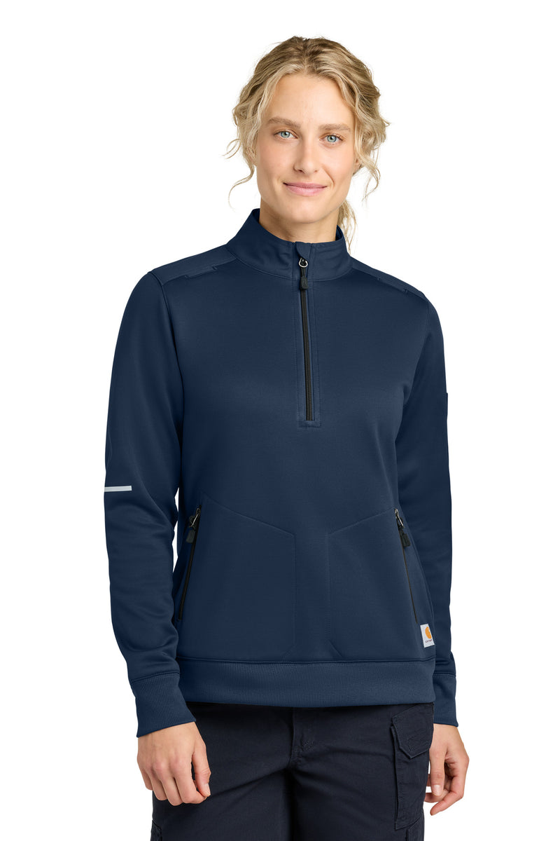 Carhartt Women's FLD & RSCU 1/2-Zip Mid-Layer - Dark Navy
