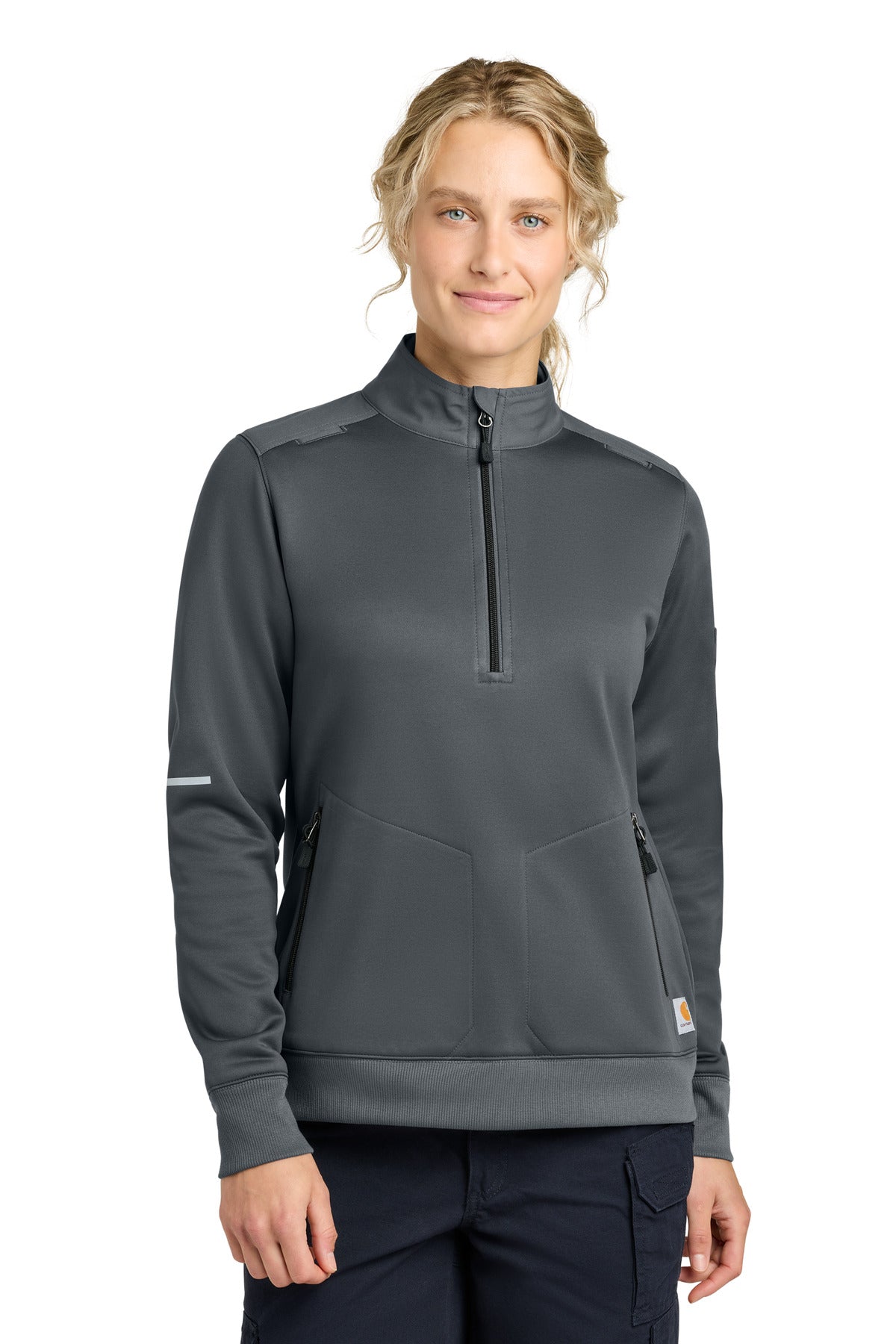 Carhartt Women's FLD & RSCU 1/2-Zip Mid-Layer - Pewter