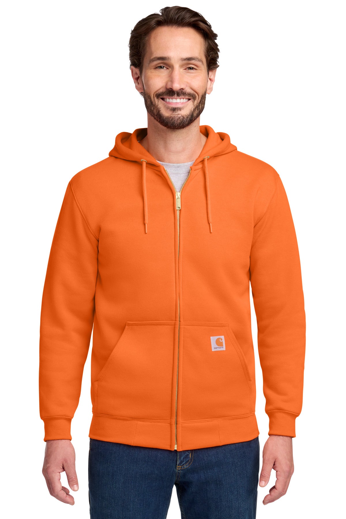 Carhartt Midweight Hooded Zip-Front Sweatshirt - Brite Orange
