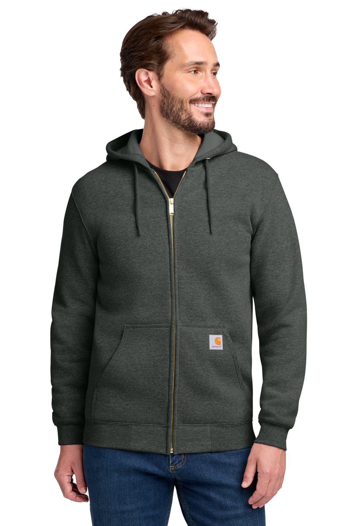 Carhartt Midweight Hooded Zip-Front Sweatshirt - Carbon Heather