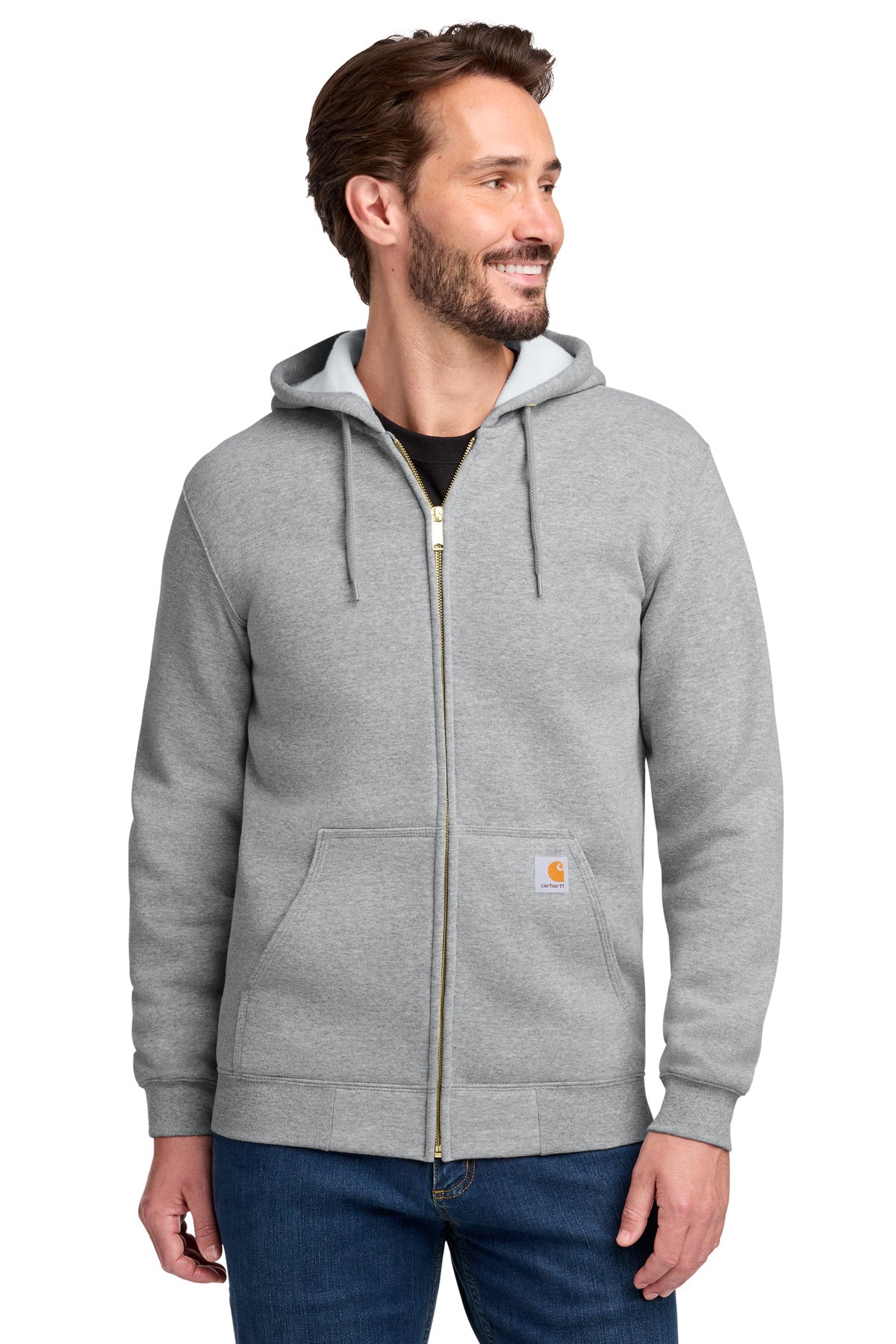 Carhartt Midweight Hooded Zip-Front Sweatshirt - Heather Grey