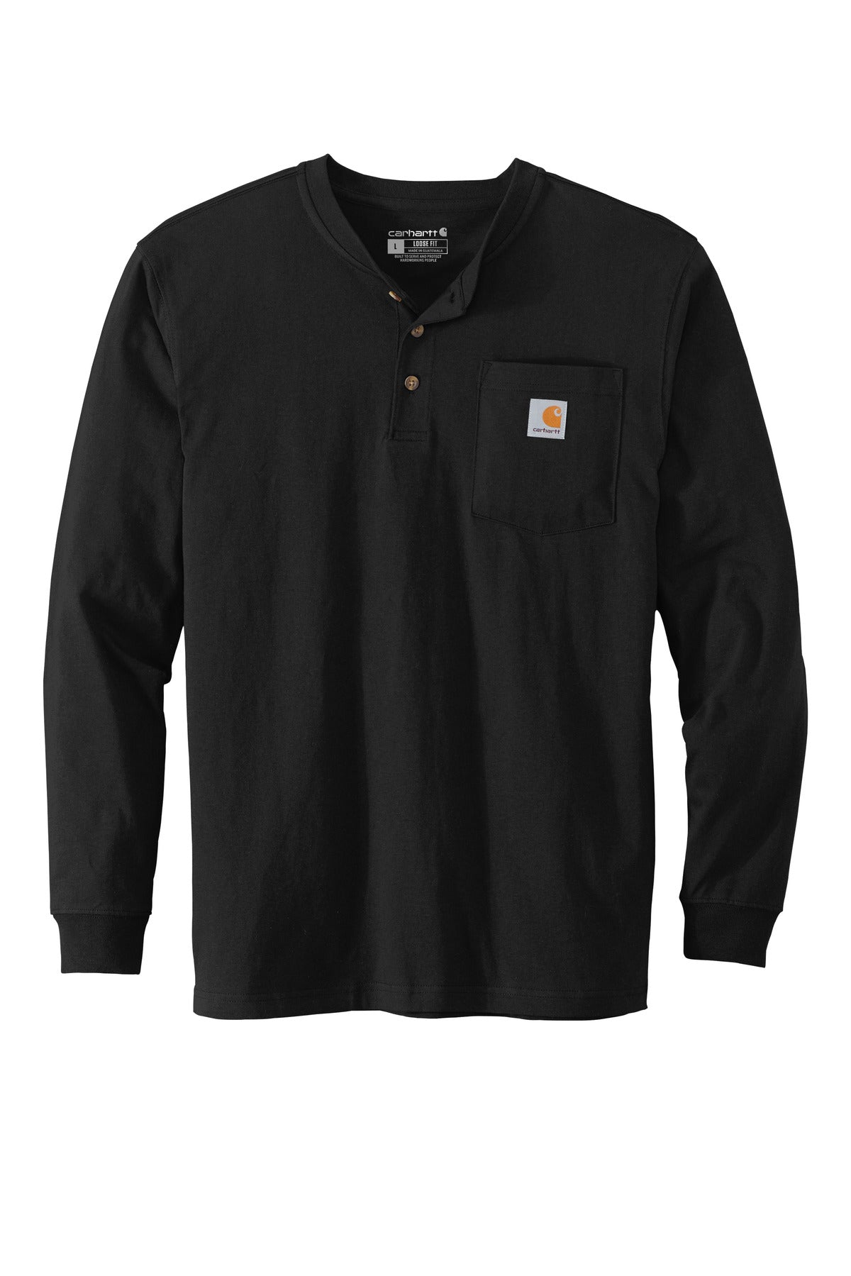 Carhartt Long Sleeve Henley T-Shirt - Black