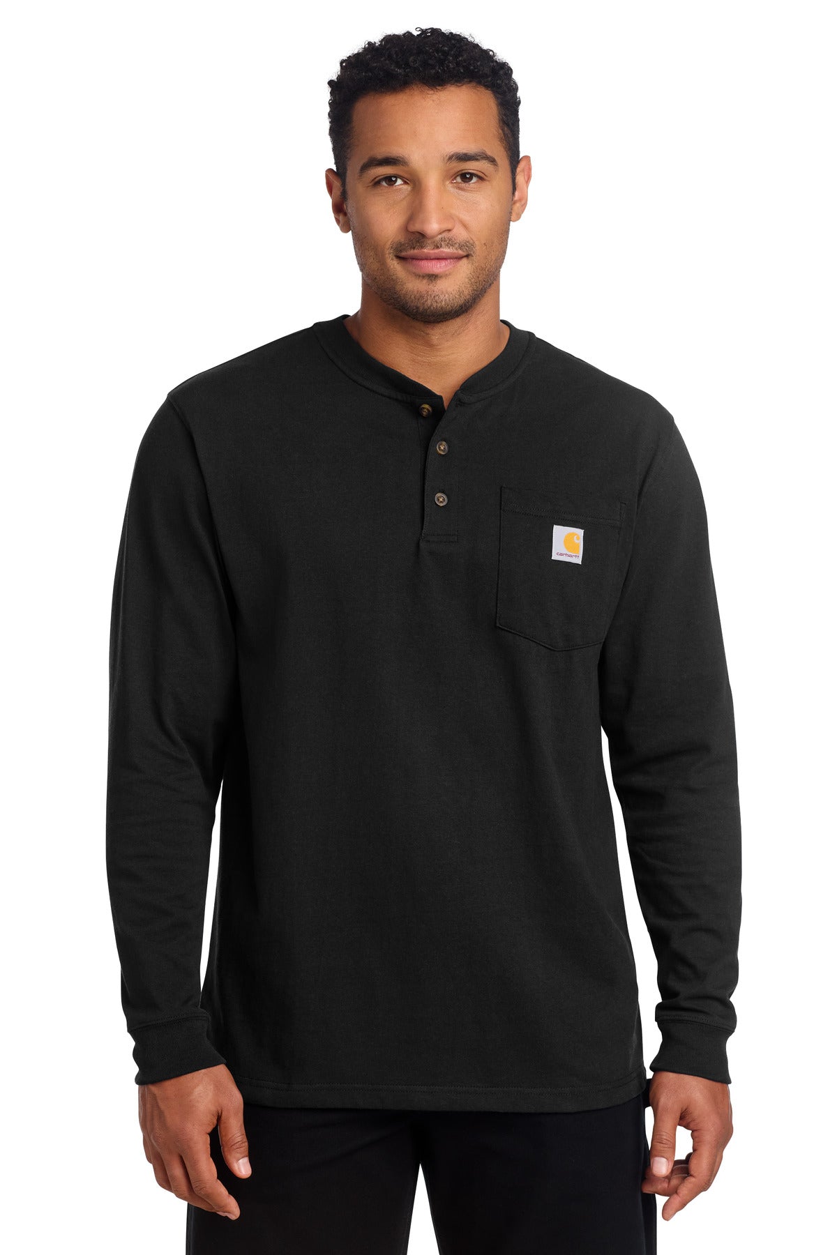 Carhartt Long Sleeve Henley T-Shirt - Black