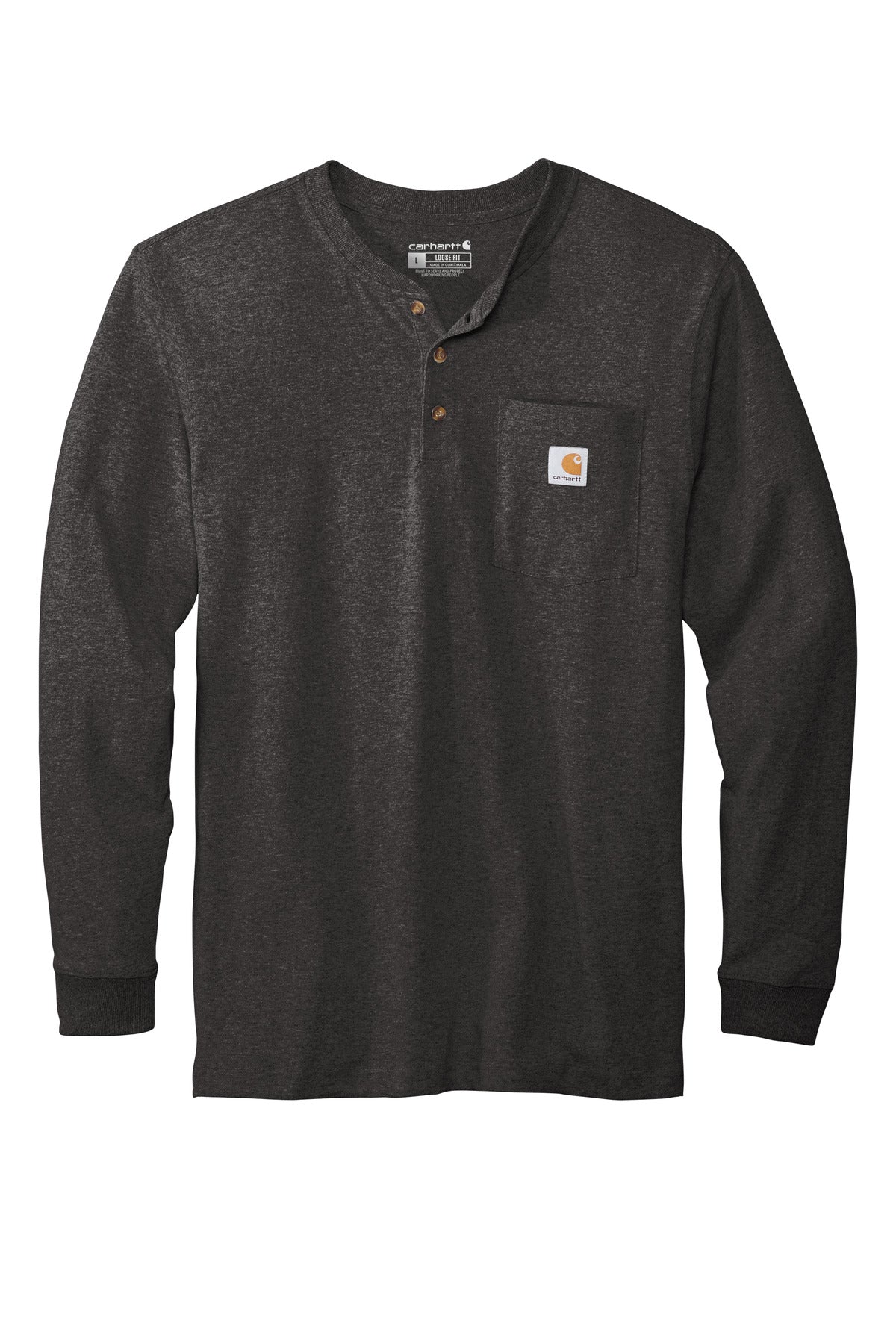Carhartt Long Sleeve Henley T-Shirt - Carbon Heather
