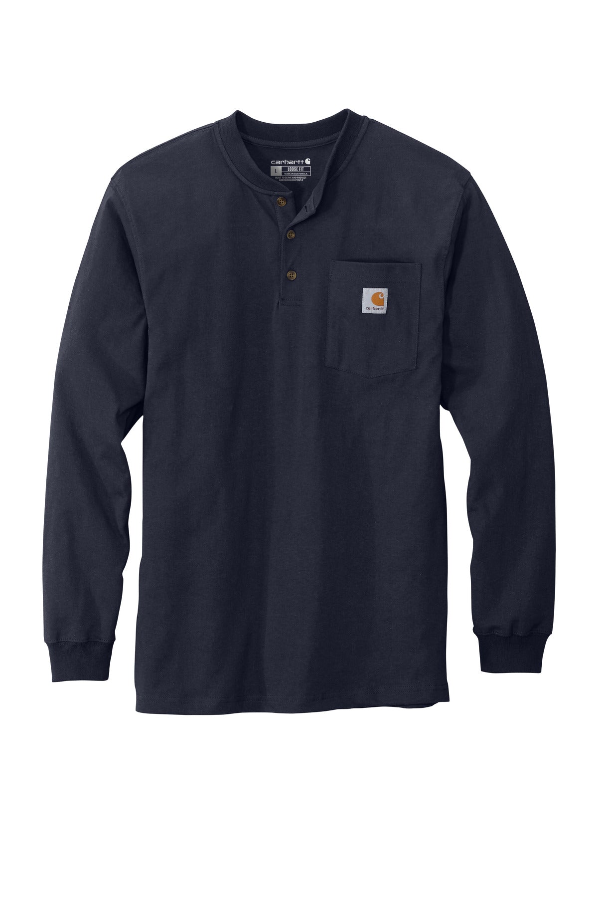Carhartt Long Sleeve Henley T-Shirt - Navy