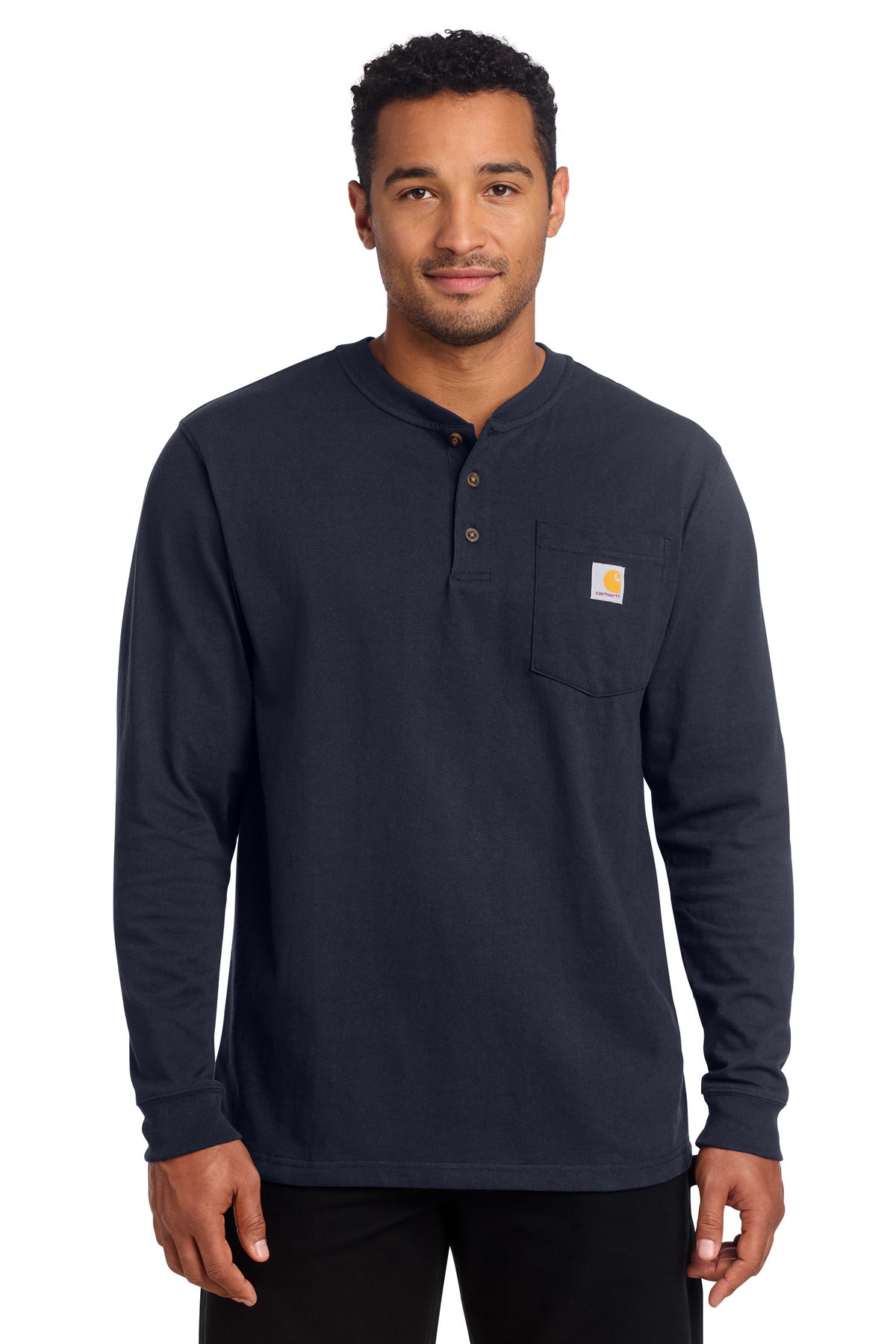 Carhartt Long Sleeve Henley T-Shirt - Navy