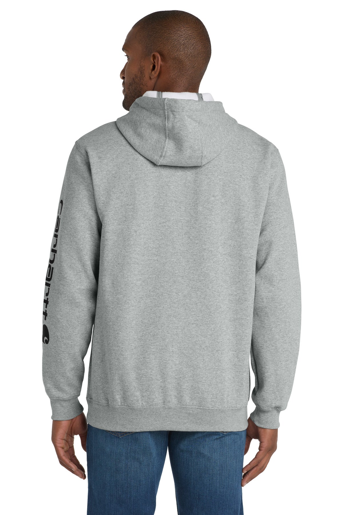 Carhartt Midweight Hooded Logo Sweatshirt - Heather Grey