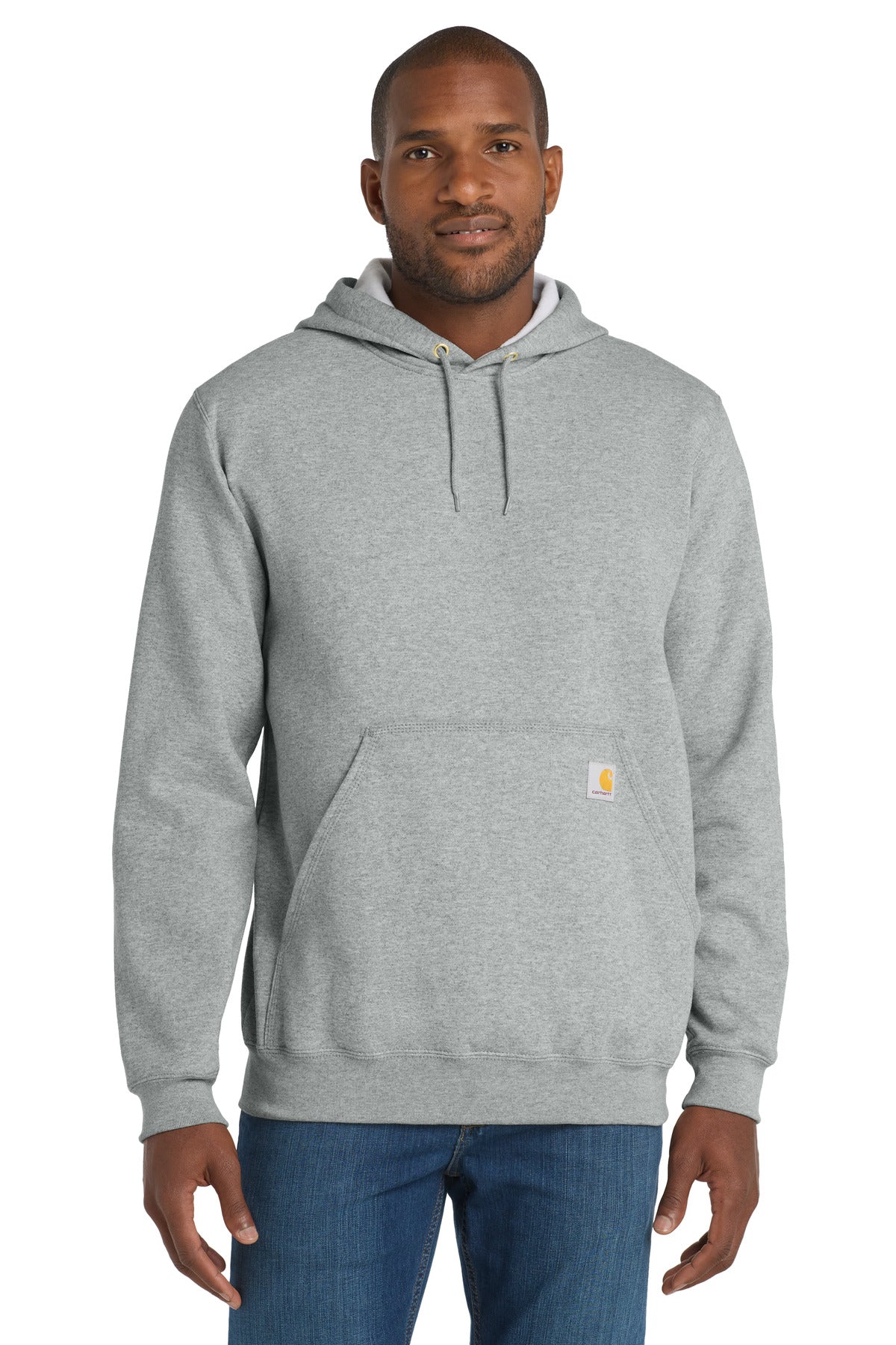 Carhartt Midweight Hooded Logo Sweatshirt - Heather Grey