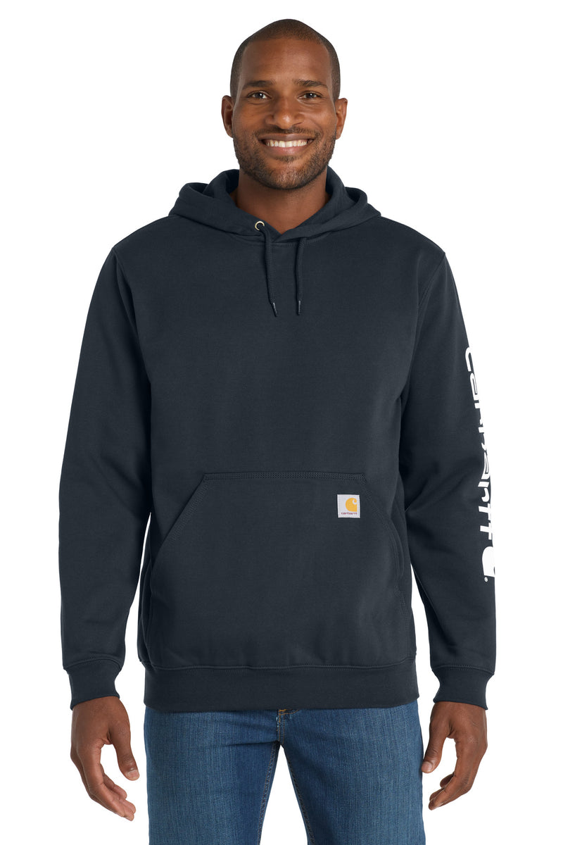 Carhartt Midweight Hooded Logo Sweatshirt - New Navy