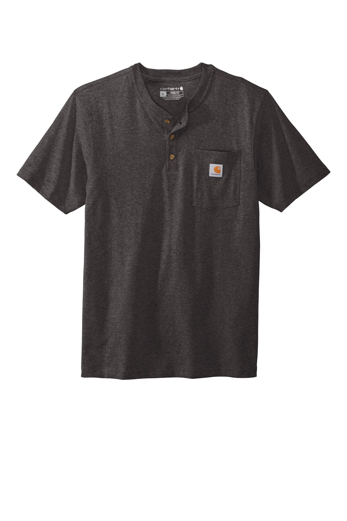 Carhartt Short Sleeve Henley T-Shirt - Carbon Heather