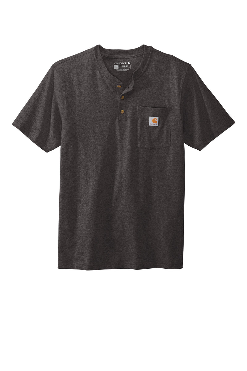 Carhartt Short Sleeve Henley T-Shirt - Carbon Heather