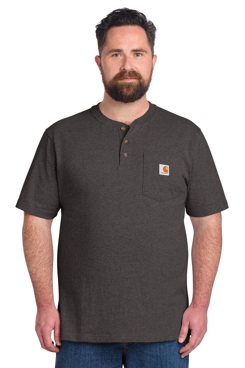 Carhartt Short Sleeve Henley T-Shirt - Carbon Heather