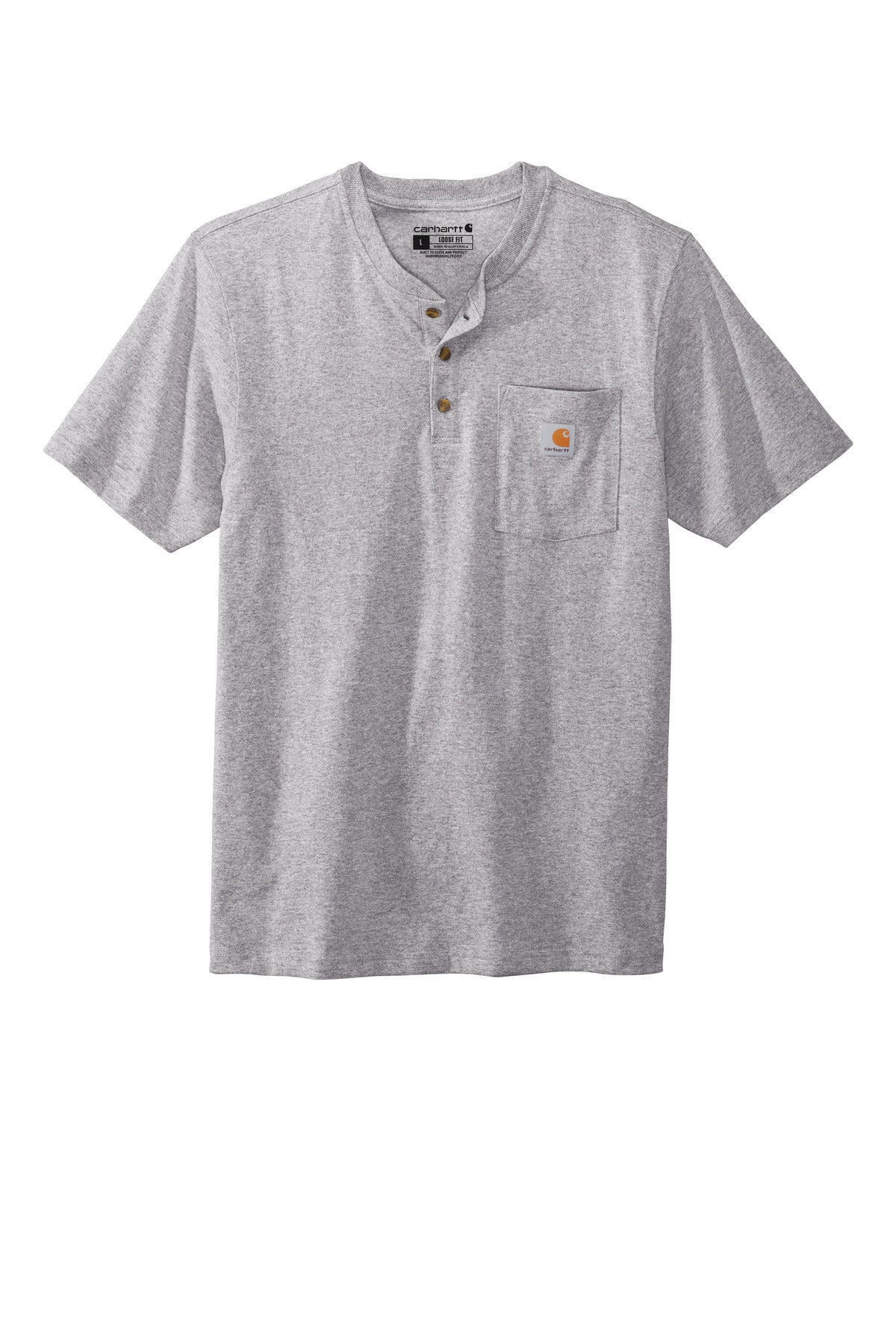 Carhartt Short Sleeve Henley T-Shirt - Heather Grey