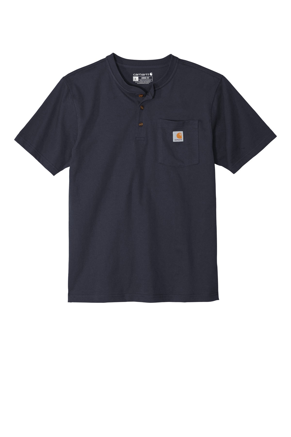 Carhartt Short Sleeve Henley T-Shirt - Navy