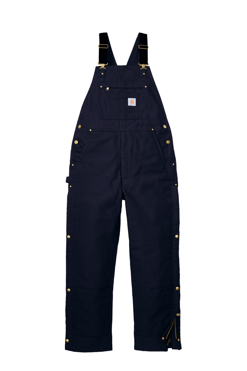 Carhartt Short Firm Duck Insulated Bib Overalls - Dark Navy
