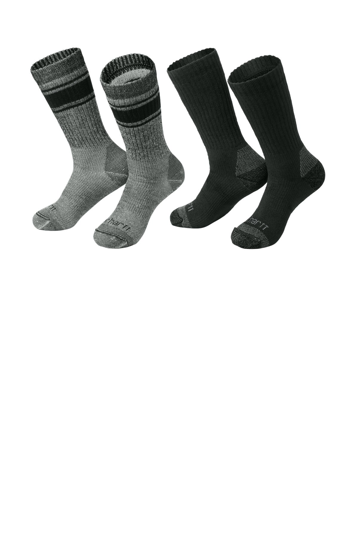Carhartt Heavyweight Crew Sock (4-Pack) - Assorted Black and Charcoal